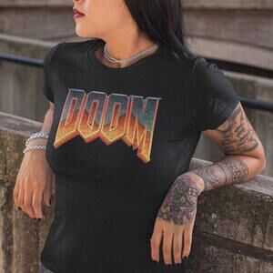 Doom Retro Graphic Music Fan Unisex Cartoon T-Shirt